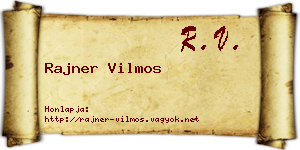 Rajner Vilmos névjegykártya