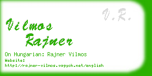 vilmos rajner business card